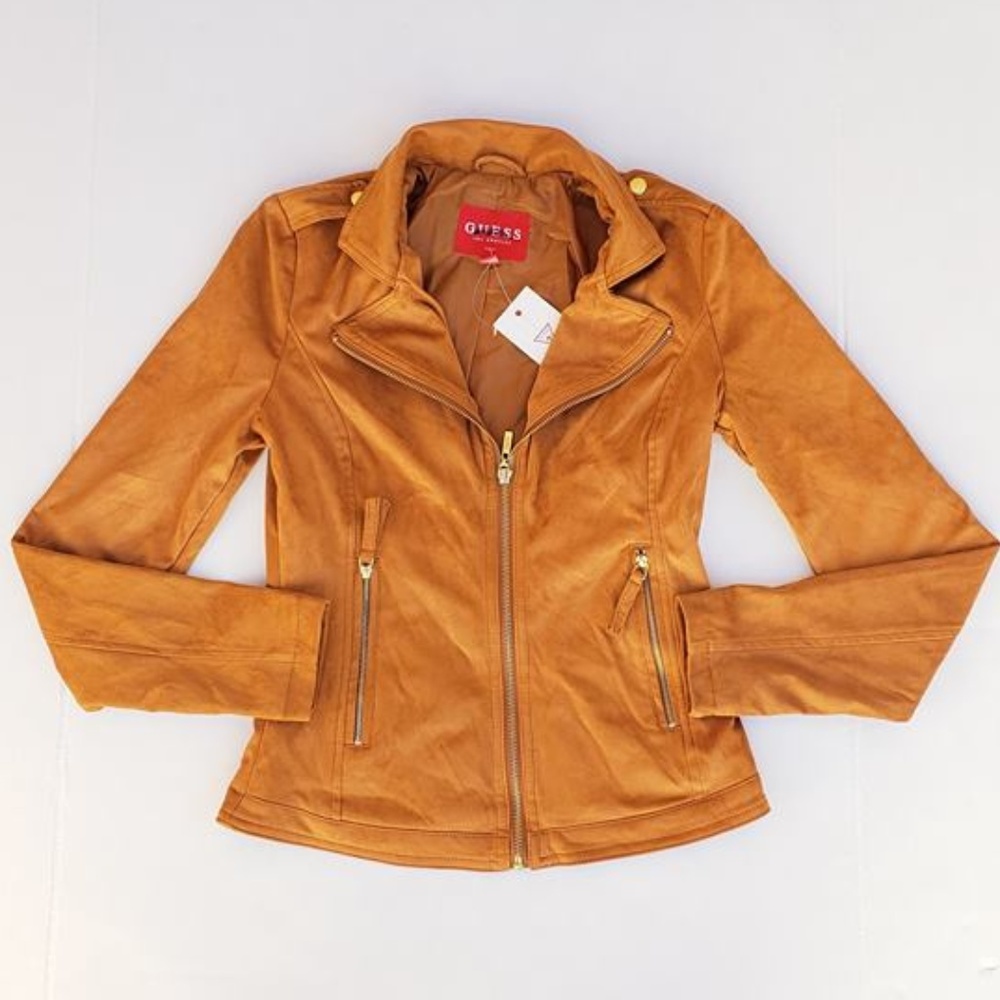 New GUESS Women's Tess Faux-Suede Jacket sz XS - Picture 5 of 8